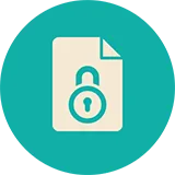 Pictogramme fichier sécurisé turquoise