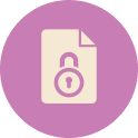 Pictogramme fichier sécurisé violet