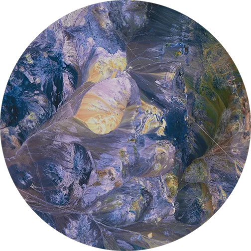 Image satellite violet dans un cercle