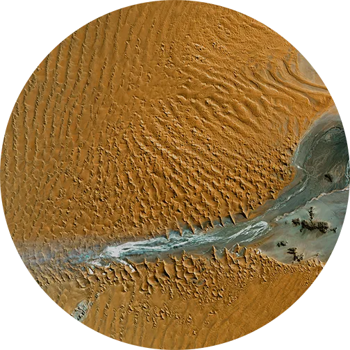 Image satellite jaune dans un cercle