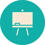 Pictogramme tableau blanc turquoise