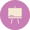 Pictogramme tableau blanc violet